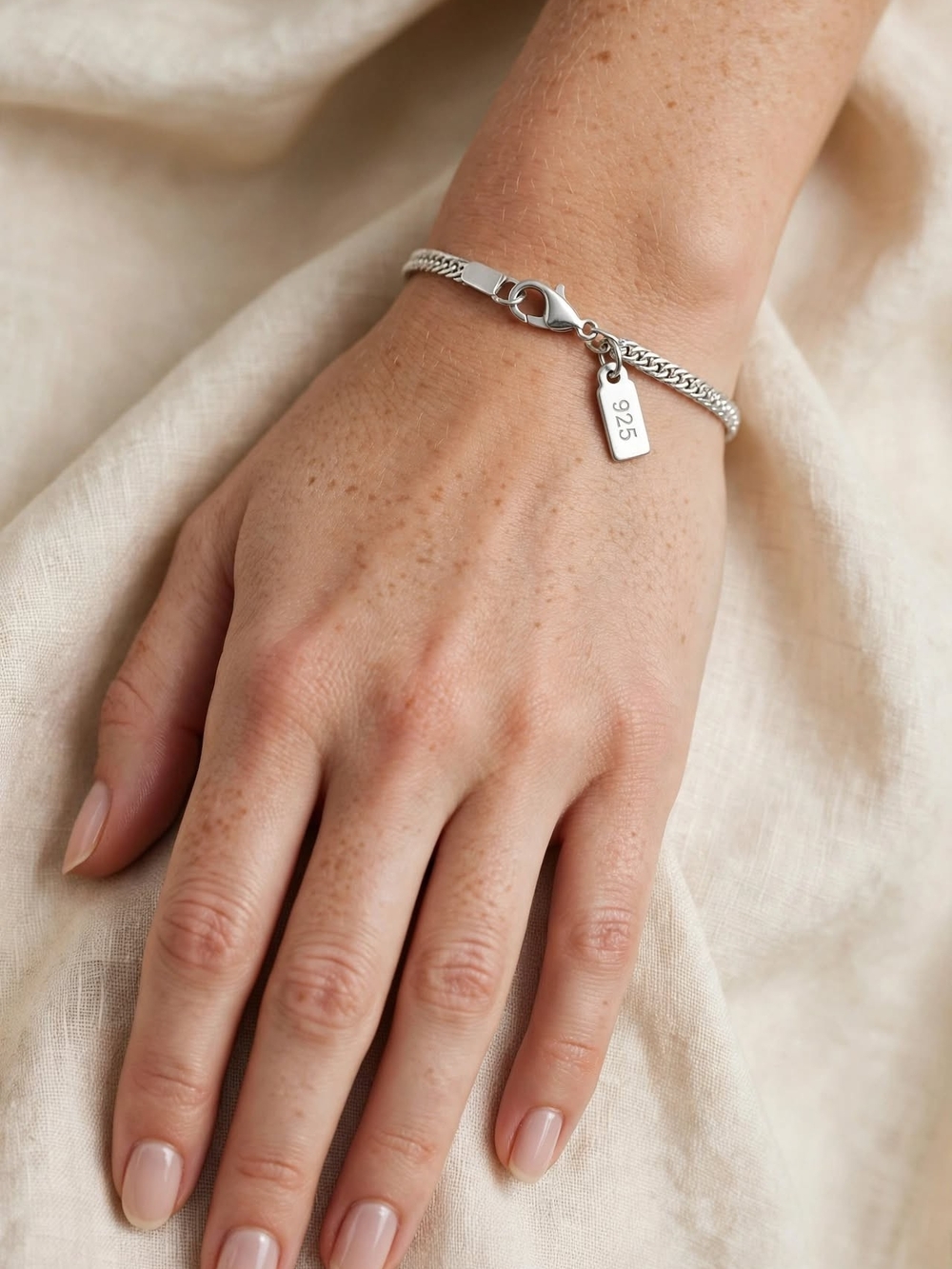 Sterling Silver Chain Bracelet with 925 Tag - Silver